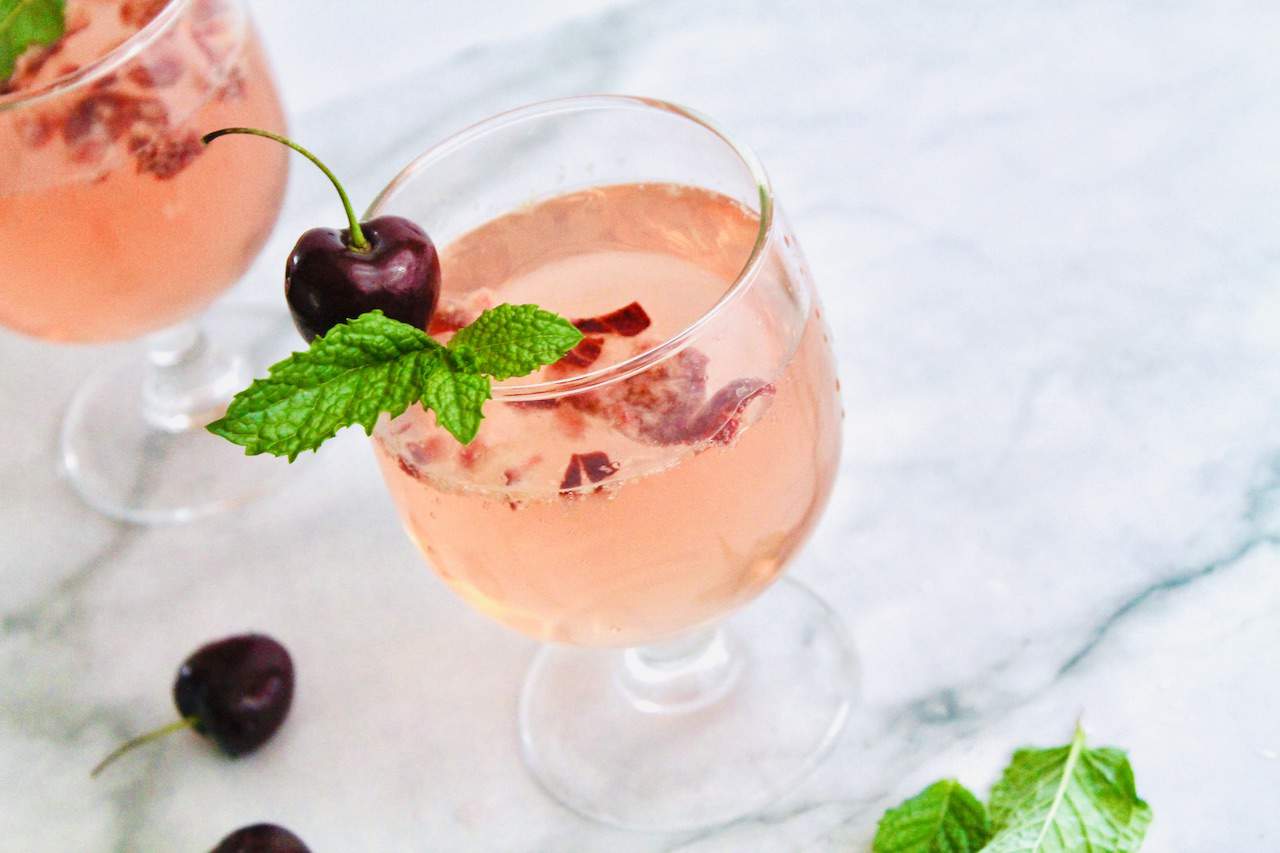 wine spritzer cherry cocktail