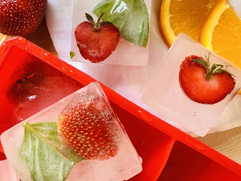 easy strawberry bourbon drink with basil