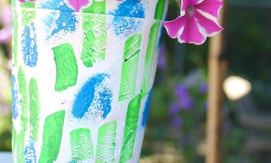 diy decorative styrofoam planter or vase