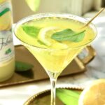 lemon basil vodka martini
