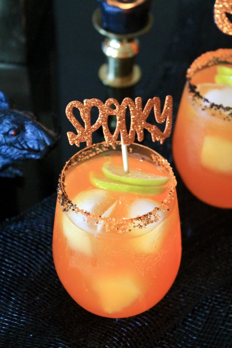 orange vodka halloween drink