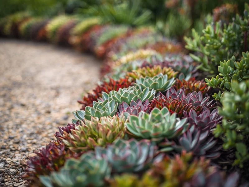 succulent garden border idea