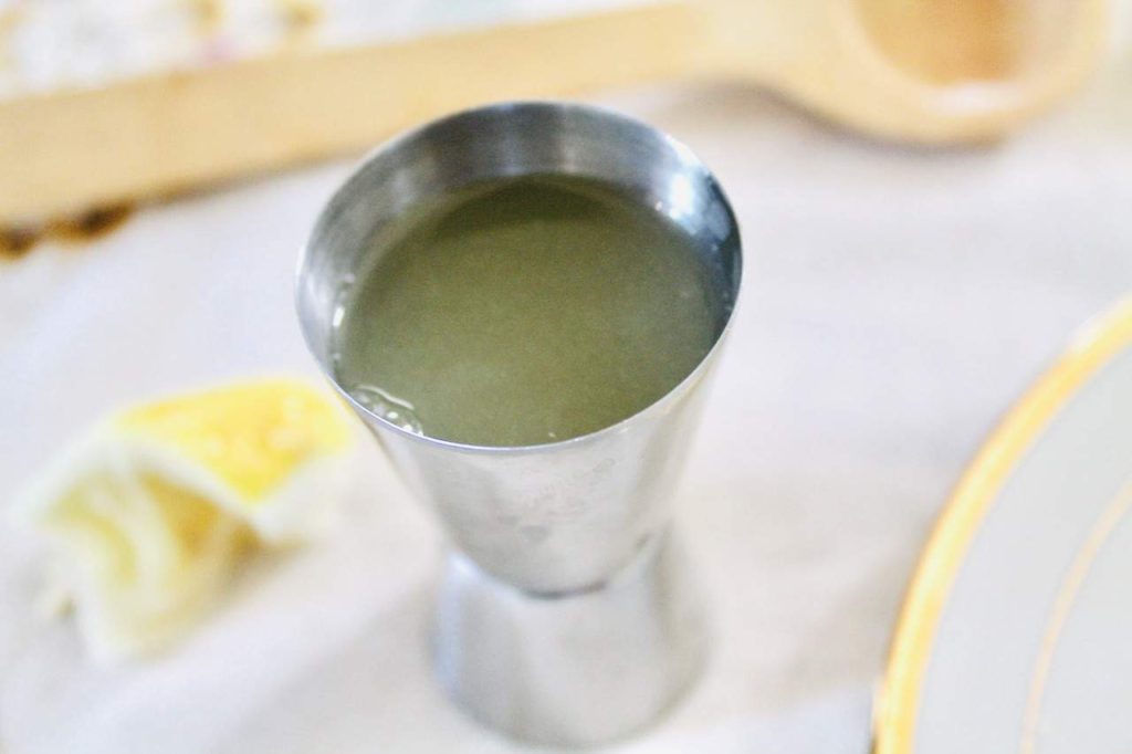 summer lemon basil cocktail martini