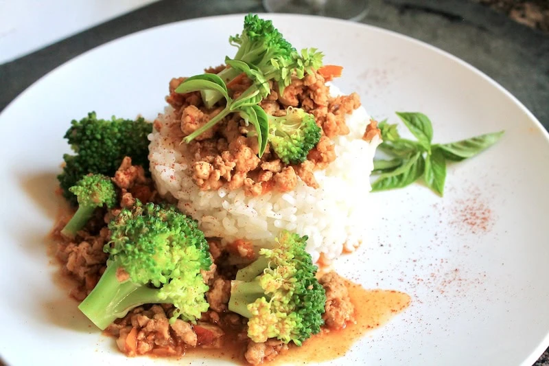easy ground turkey with broccoli and rice