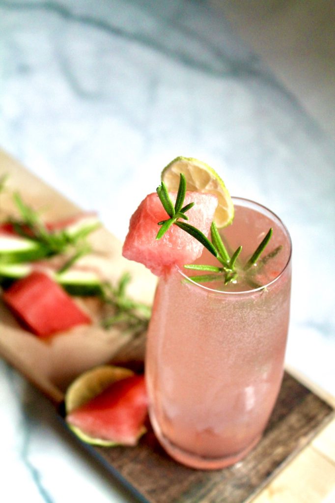watermelon rosemary wine spritzer