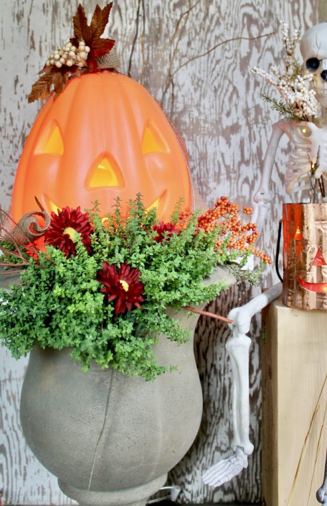 urn planter halloween decor