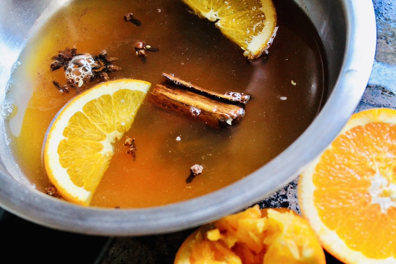 easy spiced hot tea with spiced rum fall drink