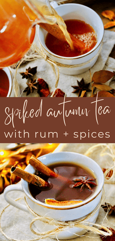 spiced tea hot rum fall cocktail