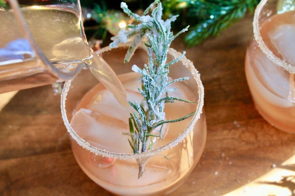 pour cranberry margarita cocktail