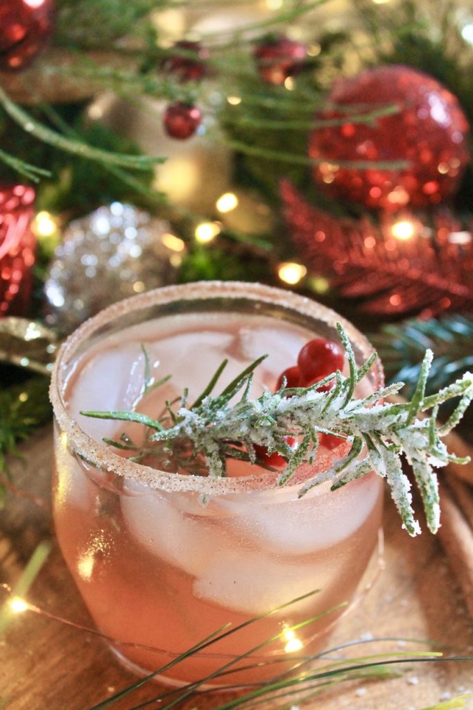 Christmas cranberry margarita