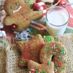 easy gingerbread Christmas cookies recipe with sprinkles