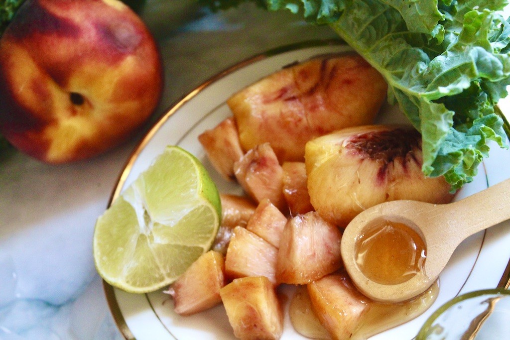 fresh peach honey and lime