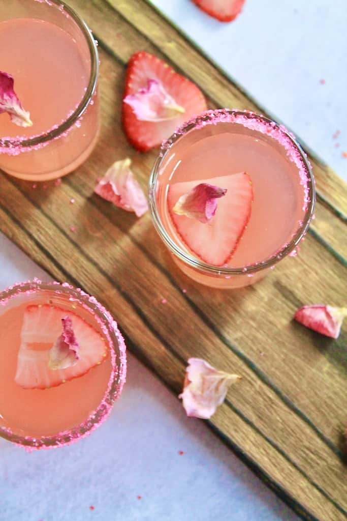 easy strawberry rum cocktail valentines day