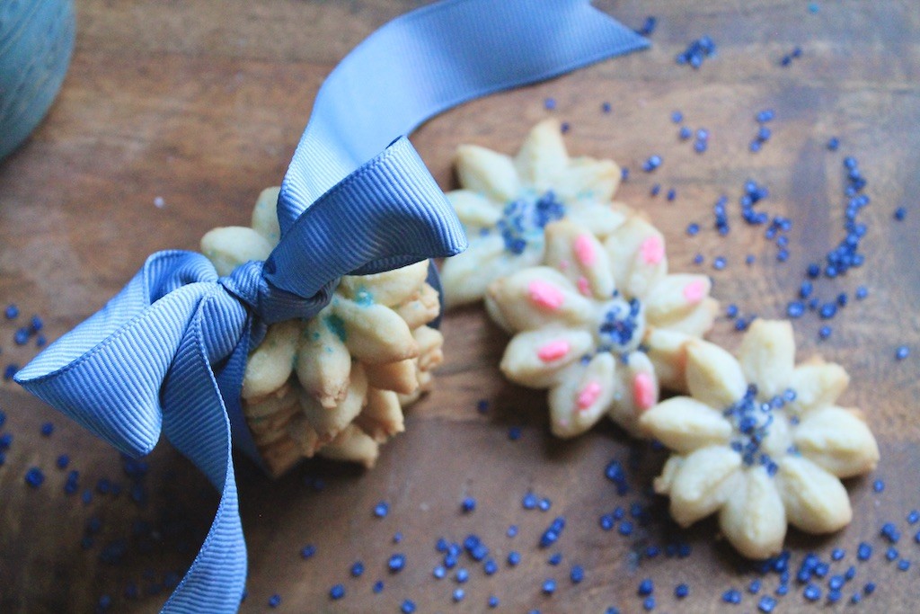 colorful spring butter spritz cookies