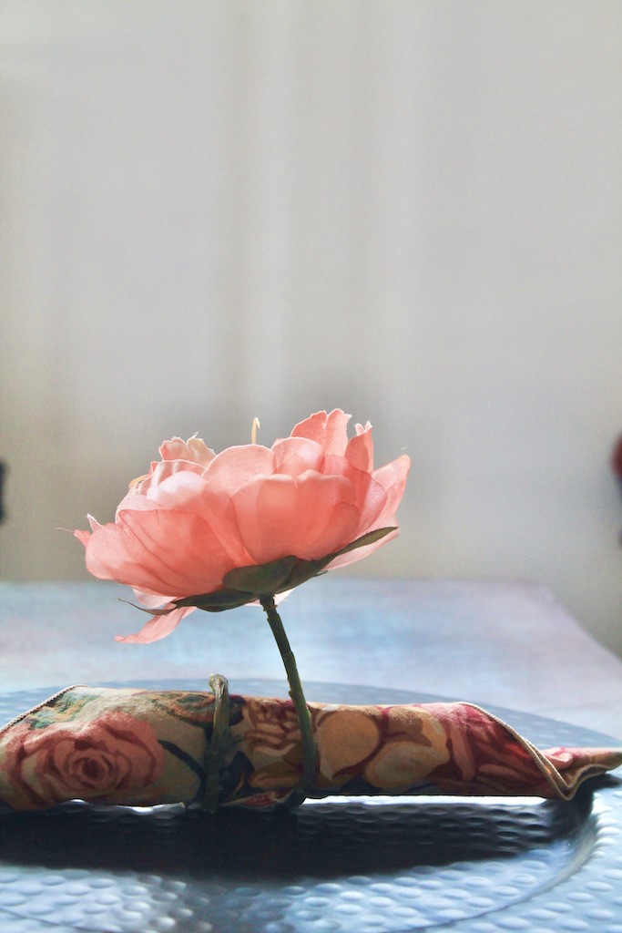artificial flower diy napkin rings
