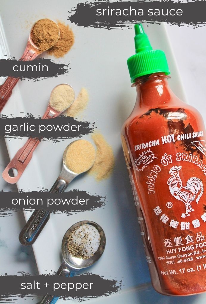 ingredients for spicy sour cream dip