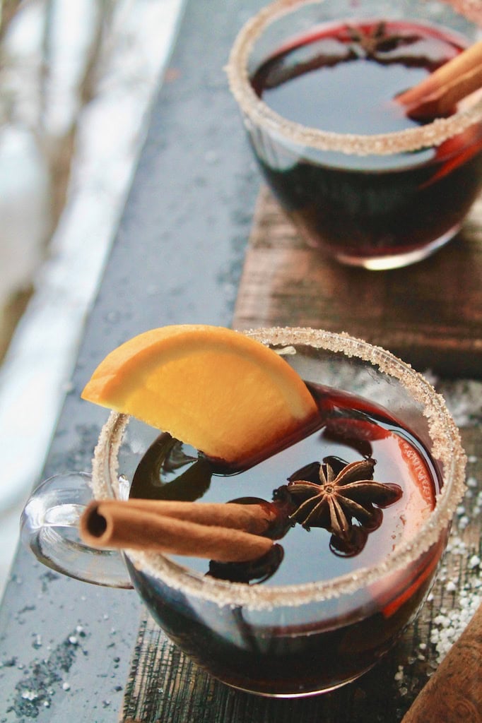 easy brandy and brown sugar spiced wine for christmas and winter