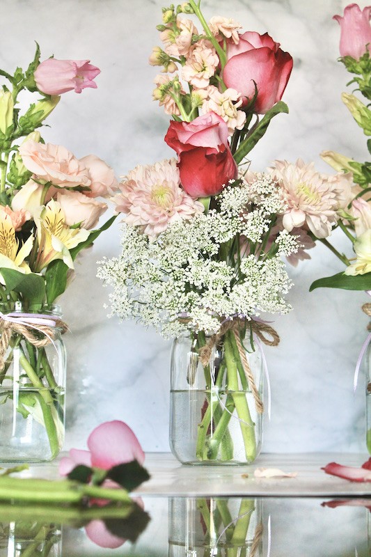 ideas for flower arrangements in mason jars