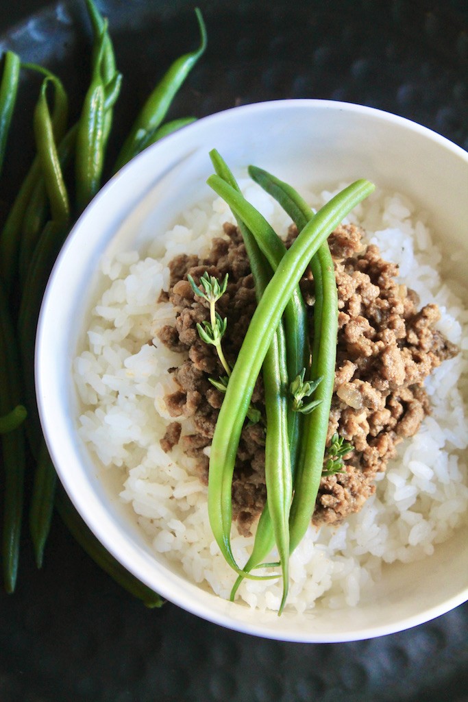 green beans with ground beef and rice