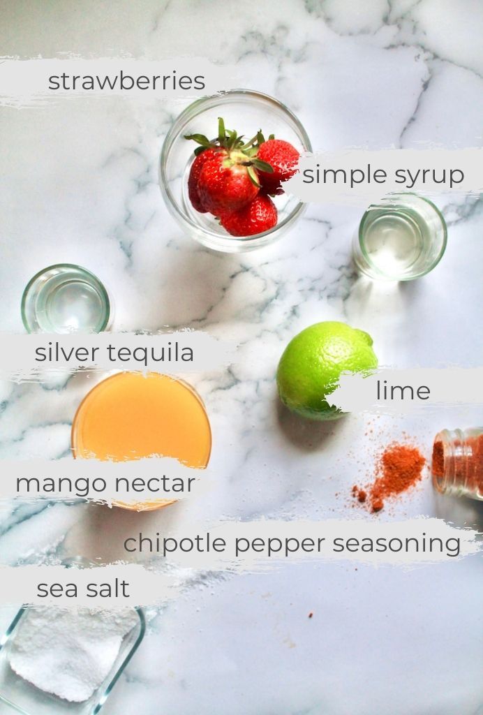 ingredients for strawberry margarita recipe