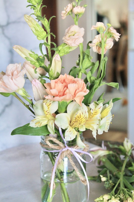 simple diy flowers in mason jars