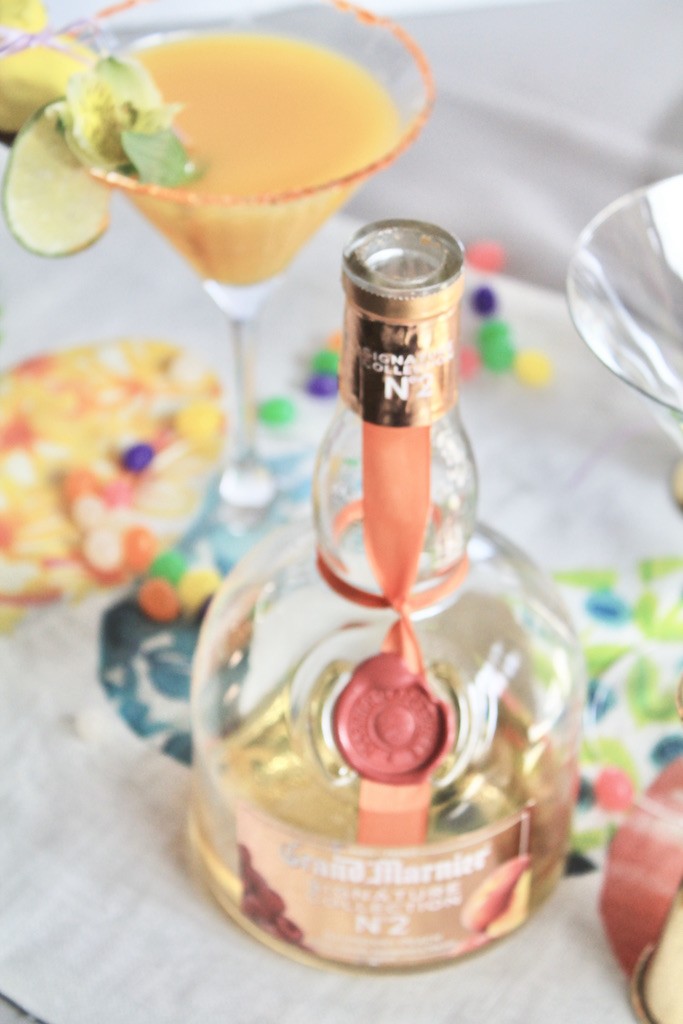 add Grand Marnier, mango juice, tequila, lime, and ice to your easter brunch cocktail