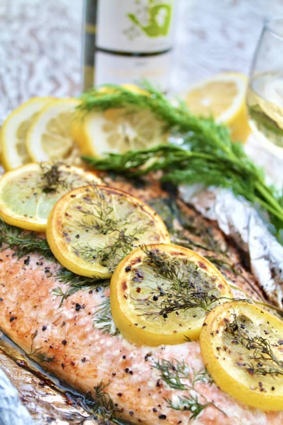 limon and dill oven baked salmon