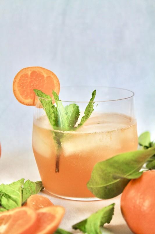 easy orange mint bourbon old fashioned summer cocktail
