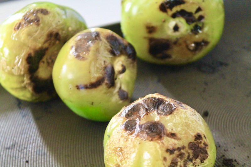 char grilled tomatillos