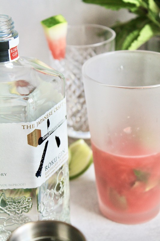 easy summer cocktail with watermelon and gin