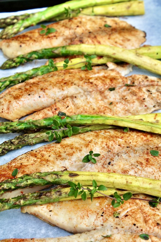 easy tilapia fillets with asparagus