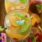 mango mint peach sangria with mint and vodka