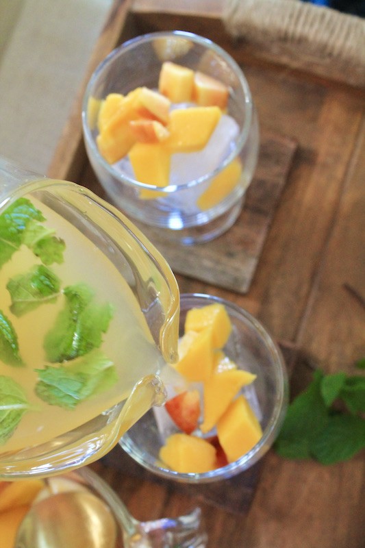 white wine peach sangria with vodka