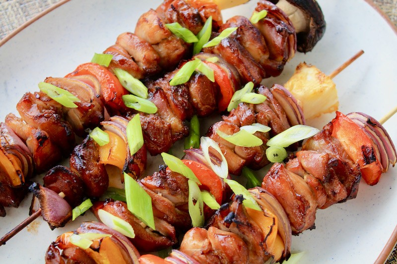 grilled teriyaki chicken skewers