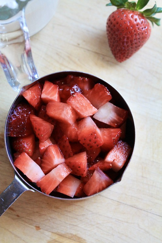 cut strawberries