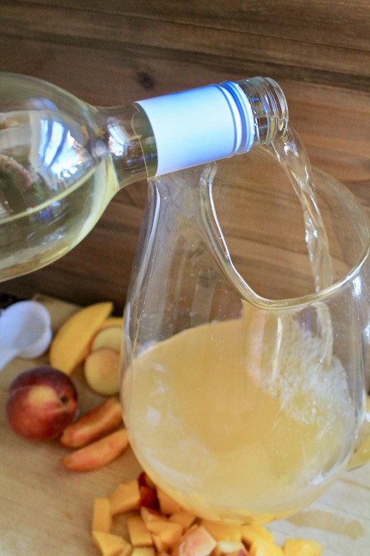 add white wine to peach sangria