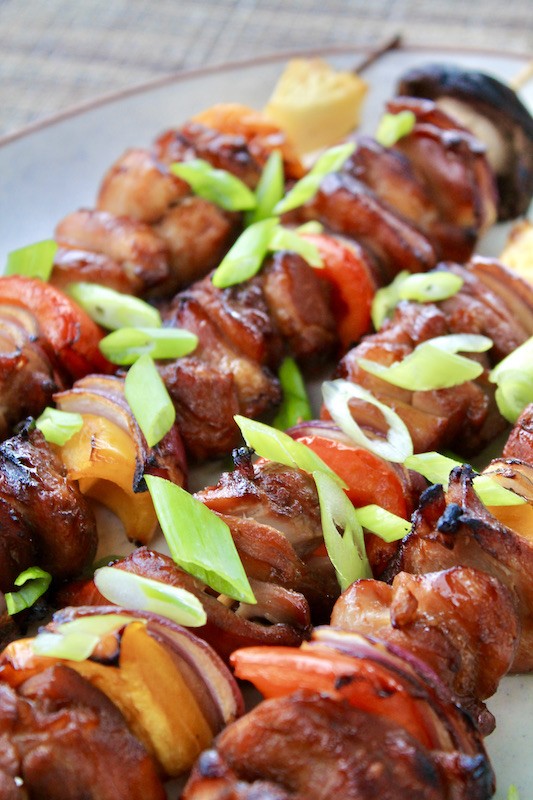 summer chicken teriyaki skewers