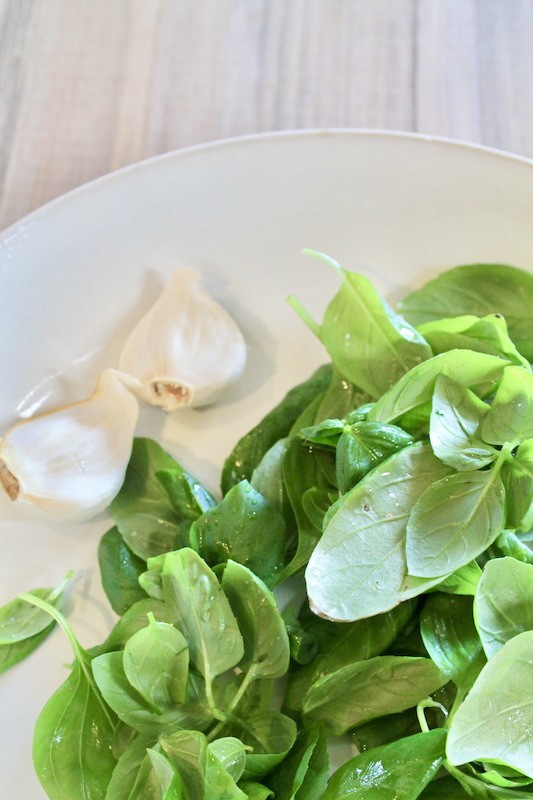 fresh basil and garlic