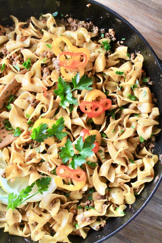 easy egg noodles with ground beef recipe