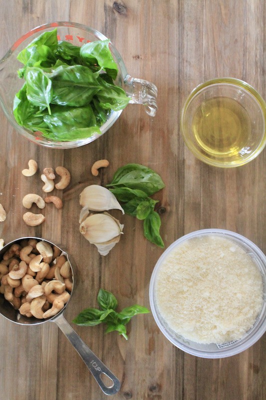pesto ingredients for sauce