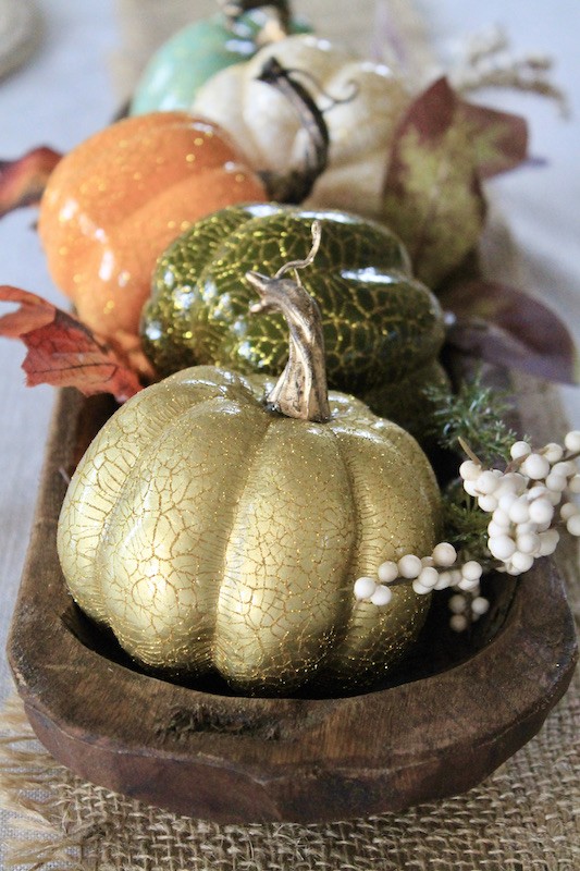 fall pumpkin dough bowl decor ideas
