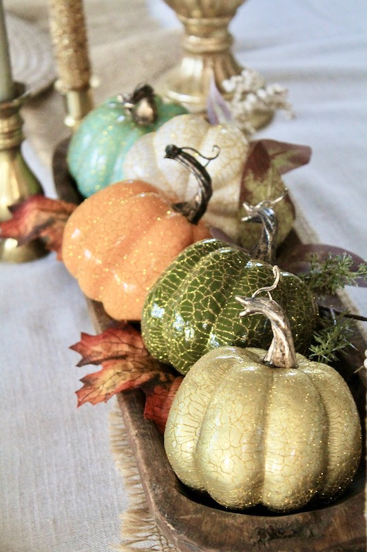 fall pumpkin dough bowl decor ideas