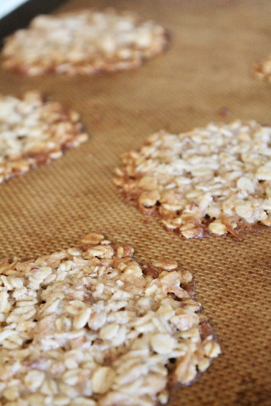 scoop oatmeal cookies onto cookie sheet and bake