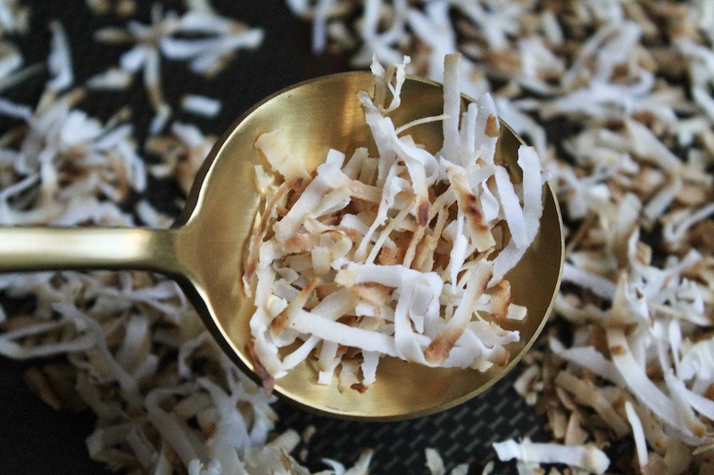 toast coconut flakes