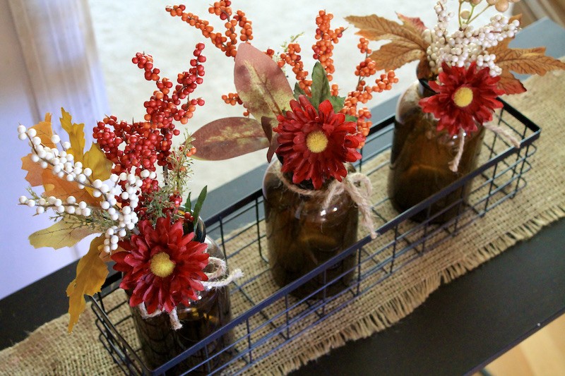 easy console table fall decor
