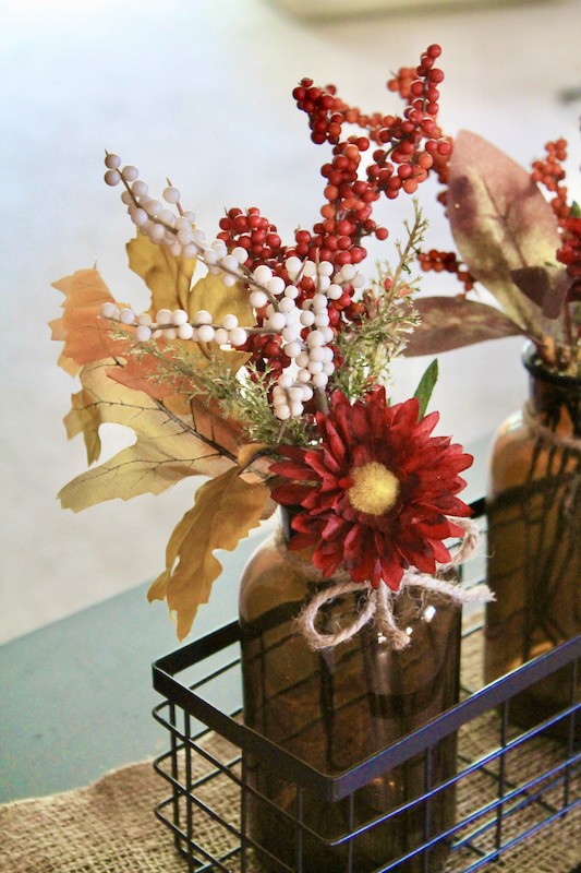 easy console table amber glass bottle decor