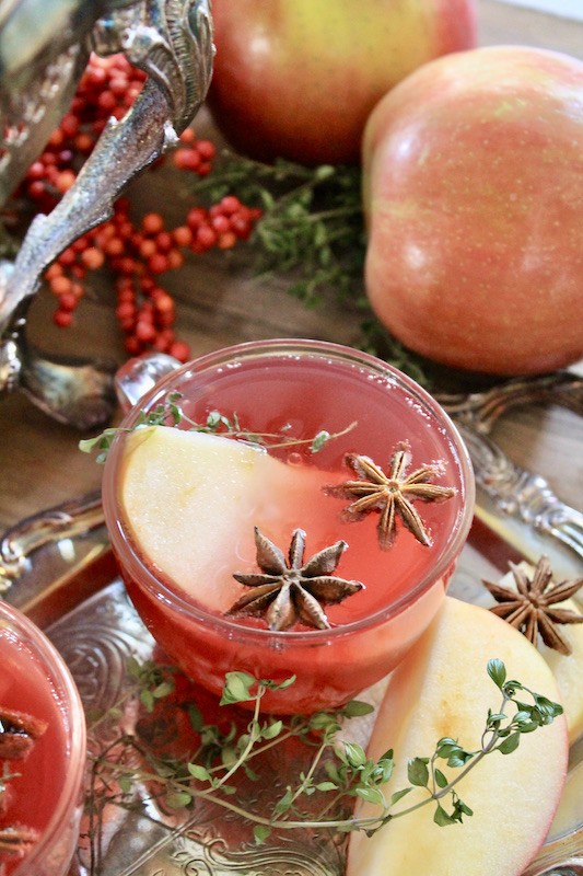bourbon apple cider punch with prosecco