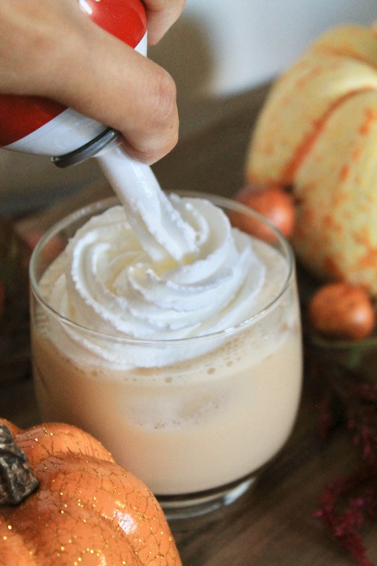 egg nog with coffee and whipped cream