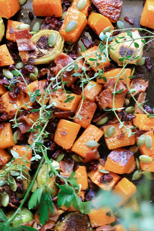 Bacon Cranberry Brussels Sprouts And Butternut Squash
