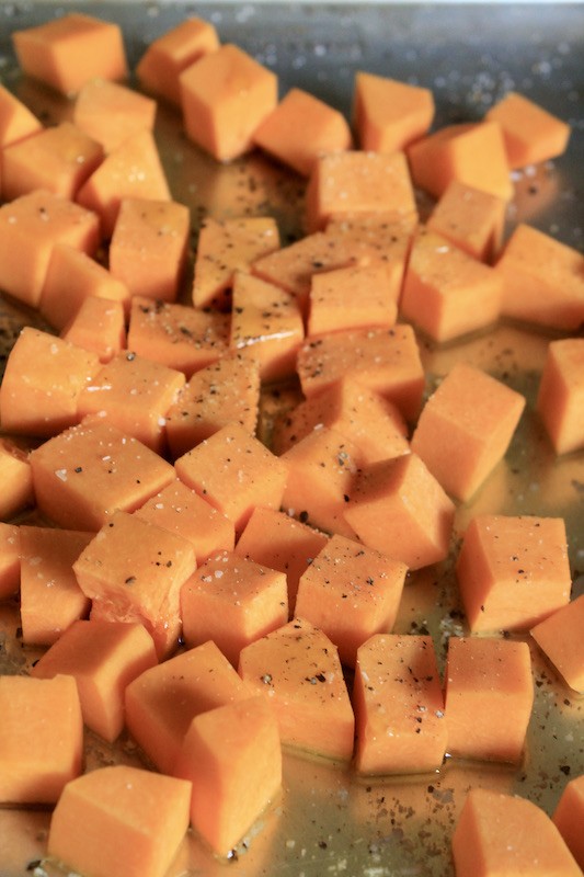 recipe for easy roasted sheet pan butternut squash